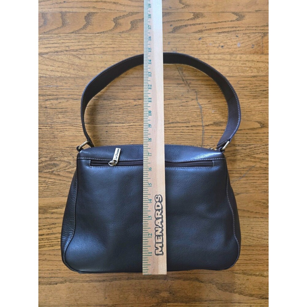 Vintage Le Donne Genuine Leather Chocolate Brown Shoulder Bag Purse - Picture 8 of 9